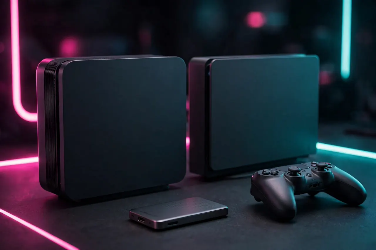 Consolas PS5 y Xbox Series X|S con SSD y mando, listas para GTA 6
